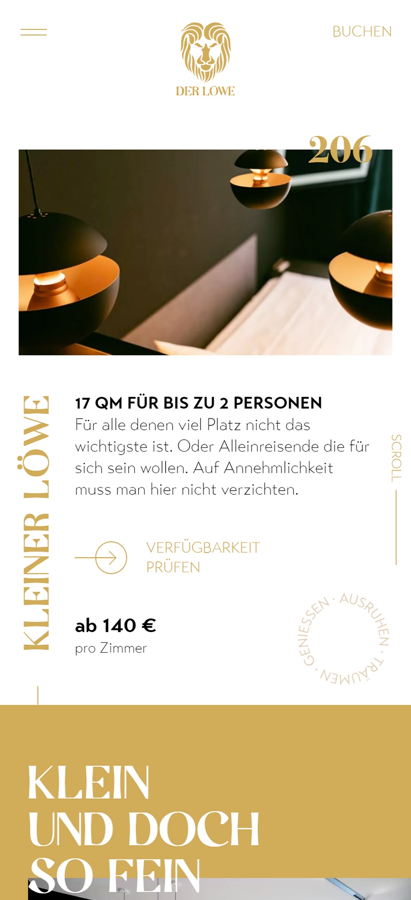 DER LÖWE BURGBERG - Screenshot of the mobile development of the DER LÖWE BURGBERG WordPress site created with the Ohaey agency, custom-developed by Eric Huguenin